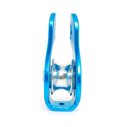 26KN Fixed Plate Micro Climbing Pulley Bearing Pulley Single Hole Hitch Pulley Climbing, Blue Single Sheave Hauling Pulley for Rock Climbing, Rappelling, Zipline Sports etc.(Blue, Pack of 1) - color: Blue(Pack of 1)