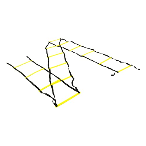 banapoy Agility Ladder, 14 Rung Fixed Distance 7M Speed Ladder, PP Material Training Equipment with Angle Marks and Lightweight Non Slip Design for Soccer Football Fitness Coaches Athletes - color: Yellow