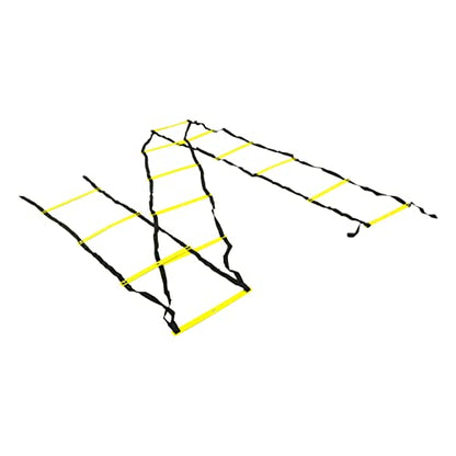 banapoy Agility Ladder, 14 Rung Fixed Distance 7M Speed Ladder, PP Material Training Equipment with Angle Marks and Lightweight Non Slip Design for Soccer Football Fitness Coaches Athletes - color: Yellow