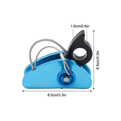 Self Locking Rope Grab, Detachable Main Shaft, Blocking Tooth for Rope Gripping, Strength Magaluma Material, Blue, for Rock Climbing and Engineering Fall