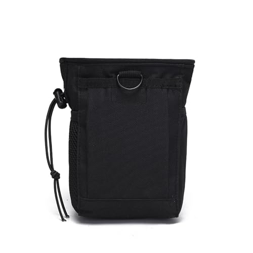 Oxford Fabric Climbing Chalk Bag Drawstring Pouch, Outdoor Accessory Waist Bag for Hiking Camping Small Gear Recovery - color: Black