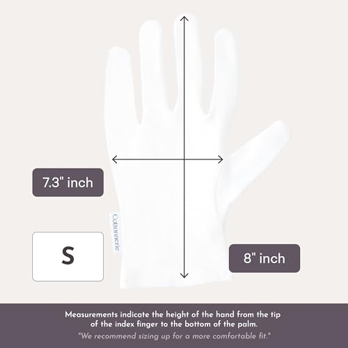 4 Pairs Cottonnerie Basics Cotton Gloves for Dry Hands Sleeping, Moisturizing Gloves Overnight, Hand Moisturizer Gloves, Moisture Gloves for Dry Hands Overnight, Sleeping Gloves, Small - size: Basics Small