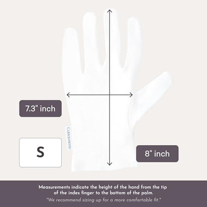 4 Pairs Cottonnerie Basics Cotton Gloves for Dry Hands Sleeping, Moisturizing Gloves Overnight, Hand Moisturizer Gloves, Moisture Gloves for Dry Hands Overnight, Sleeping Gloves, Small - size: Basics Small