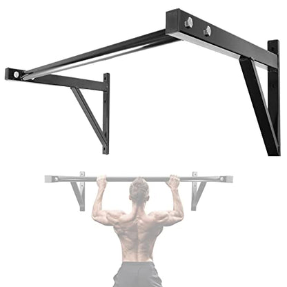 IRONWALLS Wall Mounted Pull Up Bar Heavy Duty, 500LBS Capacity | Wall Mount Chin Up Bar for Strength Training, Home Gym, Steel Upper Body Workout Equipment for Indoor Outdoor