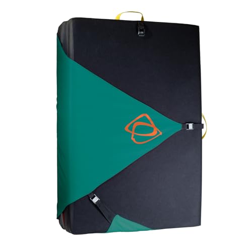 Asana Superhero Bouldering Crash Pad - Deluxe Suspension, Triple Layer Dual Density Foam Structure, Heavy Duty Nylon - Premium Rock Climbing Crash Mat with Huge Landing Zone (57x40x4)