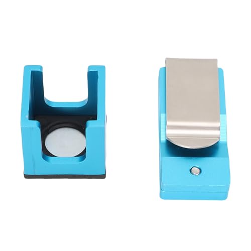 flexman Billiard Chalk Holder, Aluminum Universal Dry Oil Pool Cue Chalk Holder with Magnetic Belt Clip, Professional Snooker Billiard Accessories - color: Blue