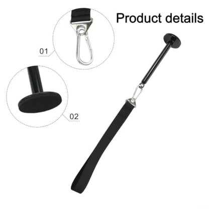 Black Nylon Arm Wrestling Training Strap With Loading Pin & Steel Carabiner, Forearm Grip Strength Trainer Belt