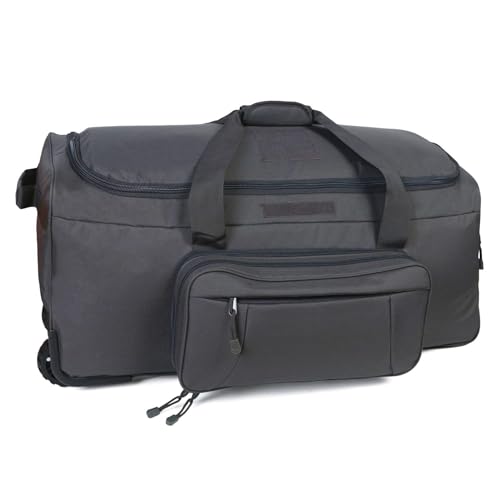 Military Wheeled Deployment Bag Large Tactical Heavy Duty Duffel Bag 124L | Large-capacity design with smooth wheels, reinforced handles and rugged storage for travel, camping and outdoor gear - color: Grey