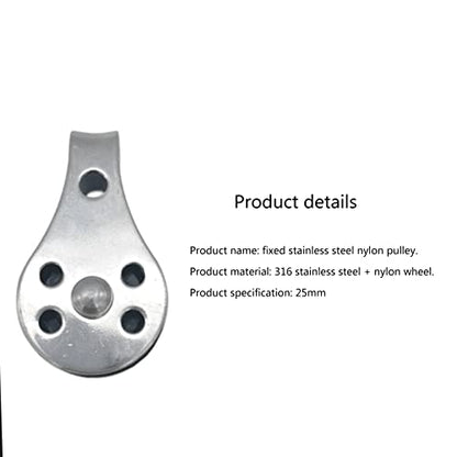 Stainless Steel Nylon Pulley Single Wheel Buckle Bearing Lifting Rope Pulley for Workout Bodybuilding Exercise Single Wheel Hoverboard Skateboard