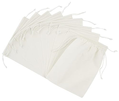 PALTERWEAR 100% Cotton Drawstring Bags 10‑Pack 8x10 Lightweight 70 GSM Muslin Pouch Set | Reusable Gift, Craft, Pantry, Travel Storage | Double Drawstring (Natural Beige, 8 x 10 Inches) - size: 8 x 10 Inches