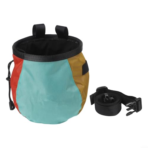 Climbing Chalk Bag, 420D Polyester with Soft Fleece Lining, Adjustable Belt for Rock Climbing and Pet Training, Large Capacity Bucket(blue)