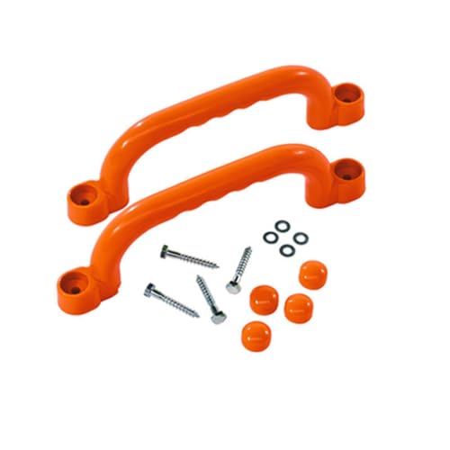 Vaveren Children Climbing Handle Non Slip Playset Ergonomic Outdoor Climbing Grab Bar Secure Hold Suitable for Treehouse Backyard Home Playground, Orange - color: Orange