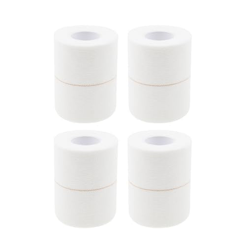 Adhesive Bandage Tape,ULIFESTAR Flexible Medical Bandage Wrap,Elastic Athletic Tape,Cotton Stretch Skin Sports Tape,Cohesive Bandage Wrap for Ankle,Knee (White, 7.5cm*4.5m/2.95inch*5Yard, 4 Rolls) - color: White, size: 7.5cm*4.5m/2.95inch*5Yard, 4 Rolls