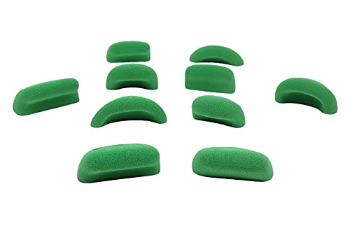 Atomik Rock Climbing Holds Set of 10 Medium Screw-On Basic Jugs in Green