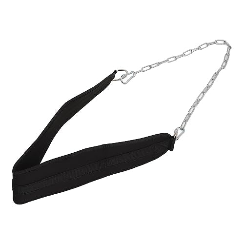 Weighted Dip Belt with Adjustable Metal Chain, Nylon Strength Training Weightlifting Belt for Pull Ups and Squats, Durable Waist Support Strap for Athletes