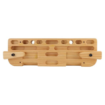 Training Hang Board, Solid Wood with Various Grip Holes, Enhanced Strength Exercise Compact Climbing Finger Wooden Hangboard with Adjustable Depths, Forearm Strengthener