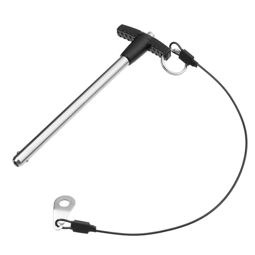 T Handle Quick Release Pin 5/16 Inch Diameter ,Stainless Steel Ball Locking Pin with Push Button Lanyard Cable Usable Length 3.94"(8*100mm) - size: 8mm-100mm