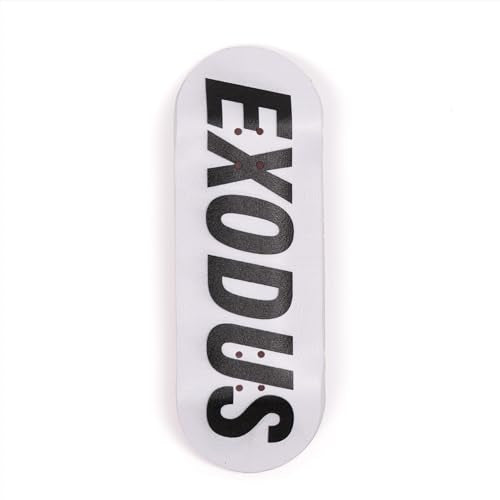 Exodus Deep Concave Fingerboard Deck (White Bold, 33mm)
