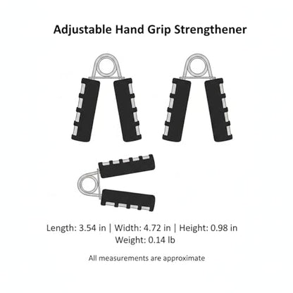 Adjustable Hand Grip Strengthener with Ergonomic TPE Foam Handles for Forearm & Finger Exercise - color: Gray