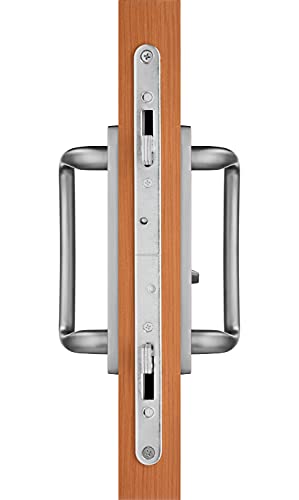 Rockwell Security Charlotte Patio Sliding Door Handle Set Brushed Chrome Fits 3-15/16 Inch CTC Screw Holes for Residential Use - color: Brushed Chrome