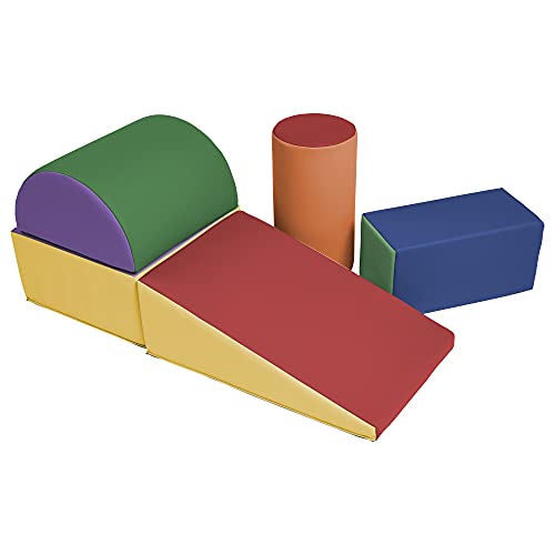ECR4Kids SoftZone Climb and Crawl Playset, Building Blocks, Assorted, 5-Piece - color: Assorted