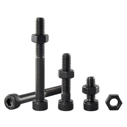 M10-1.5x50 Socket Head Cap Screw and Nut Kit 6set, Grade 12.9 Alloy Steel, Black Oxide Finish, Partially Thread, High Tensile Strength for Automotive, Machinery & Heavy Duty Use - size: M10x50mm(6 Sets）