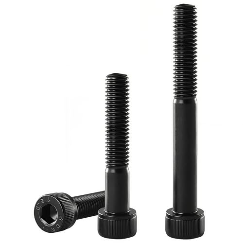 M10-1.5 x 80mm Socket Head Cap Screws, M10x1.5 Bolt, 12.9 Grade Alloy Steel, Allen Socket Drive, Black Oxide Finish, Half Thread, Quantity 6 - size: M10 x 80mm(6PCS)