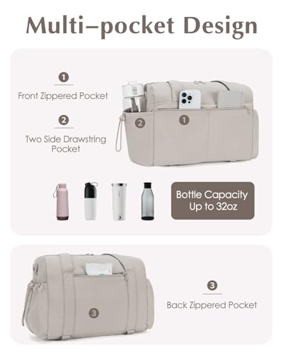 Small Gym Bag, Mini Gym Bag with Yoga Mat Holder & Wet Compartment, Camel | Yoga Mat Bag, Water Bottle Pocket, Detachable and Adjustable Shoulder Strap, Mini Duffle Bag for Workout Travel Dance - color: Puffer Camel