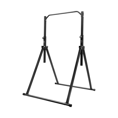 Foldable Power Tower Pull Up Bar Station, 440LBS Stable Pull Up Dip Station, Adjustable Height Workout Pull Up Tower Station Gym Strength Training Equipment for Home Gym Strength Training Equipment