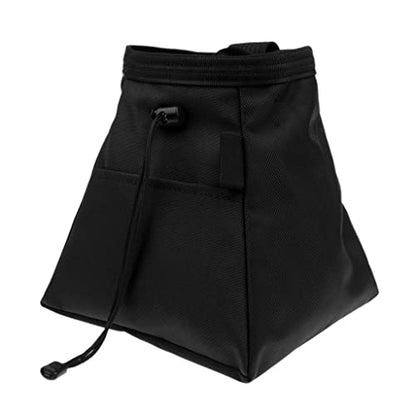 Climbing Chalk Bag Storage Bucket Stand Holder with Drawstring Closure and Soft Fleece Lining Water Resistant Material with Front and Back Poc