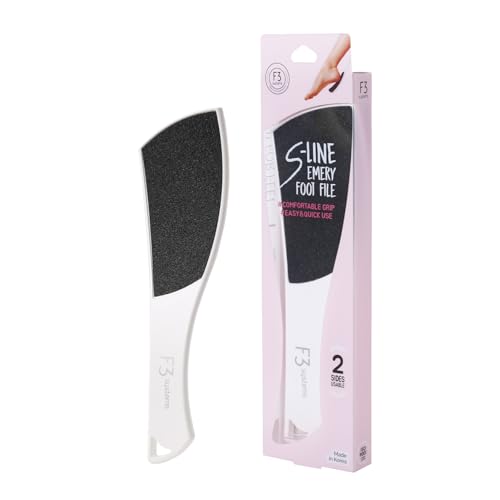 S-Line Emery Foot File, Colossal Double-Sided Pedicure Tool, Effective for Cracked Heel, Ergonomic Design for Easy Grip (White) - color: White