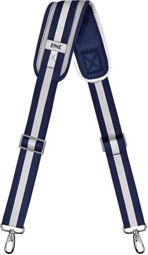 ZINZ Bag Shoulder Strap, Padded Adjustable Shoulder Strap Replacement - color: Stripes-buwbu, size: 57"