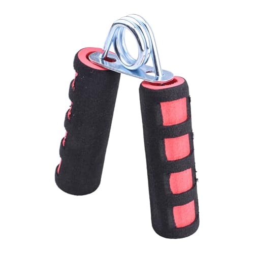 Adjustable Hand Grip Strengthener with Foam Handle, Wrist and Forearm Trainer, Steel Spring Resistance - color: Red