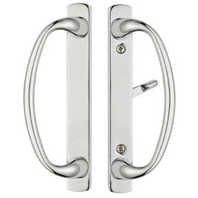 Rockwell Security Charlotte Patio Sliding Door Handle Set Polished Chrome Fits 3-15/16 Inch CTC Screw Holes for Residential Use - color: Polished Chrome