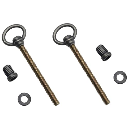 2 PCS Swivel Mirror Mounting Bolt M8 Antique Brass Mirror Frame Screws for Retro Rotating Mirrors (Screw Lenght: 83 mm / 3.27") - size: 121 MM / 4.76 IN