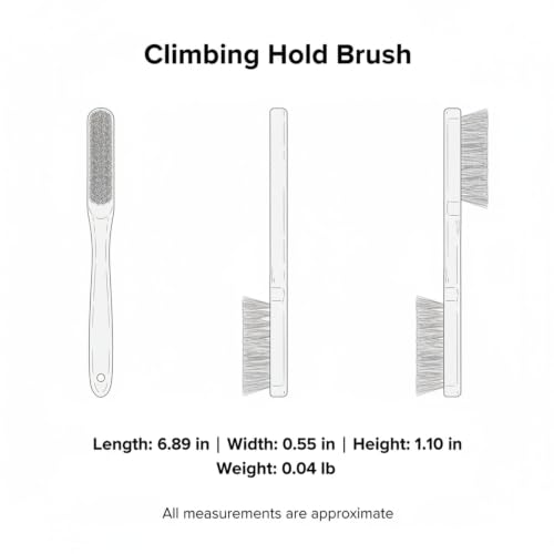 Climbing Brush for Gym Walls and Outdoor Rock, Stiff Boar Bristles with Beech Wood Handle (1 Pack)