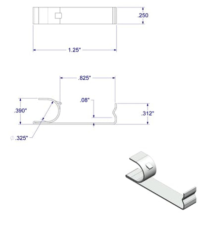 WRS Standard Take Out Clip for Block and Tackle Window Balances-Single Clip - size: Single