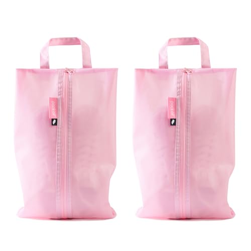pack all Shoe Bag for Travel, Water-Resistant Shoe Pouch for Sports | Odor-Resistant, Dustproof, Portable, Soccer Cleats & Gym Storage, Fits Up to Size 11, 2 Pack, Pink - color: Pink, style: 2 Pack