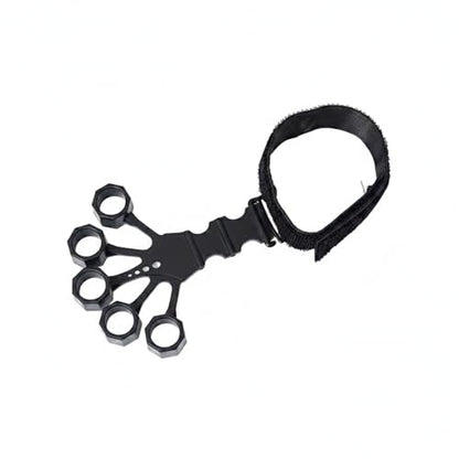 Silicone Finger Resistance Band for Hand Strength & Extension Exercise - Portable Grip Trainer for Fitness & Office Use (Black, 1 Pack)