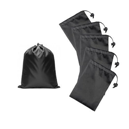 6-Pack Nylon Drawstring Bags with Toggle Closure - Multi-Size Cinch Sack Set for Travel Luggage Organization, Gym Gear, Shoe Storage, and Folding Blind Cane Pouch - Ditty Bags (10 x 13 Inch) - size: 10 x 13 Inch