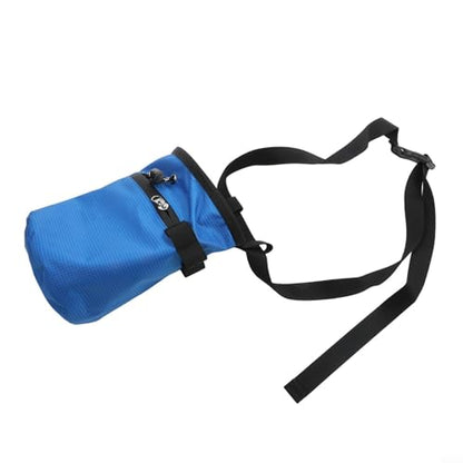 Climbing Chalk Bag, 420D Nylon Drawstring Pouch with Adjustable Belt and Carabiner, Anti-Slip Storage for Rock Climbing, Bouldering, Weightlifting,(Blue) - size: Blue