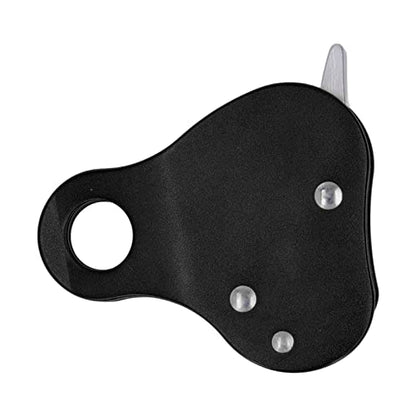 Kadimendium Climbing Rope Grab Stopper Aluminum Alloy Self Locking Grip Clamp for Cave Exploration (Black) - color: Black