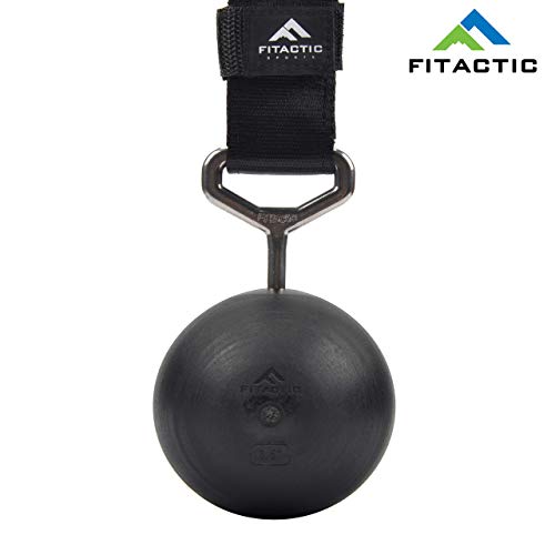 Rock Climbing Solid Training Cannonball Power Pull Up Ball Hold Grips for Straps for Finger, Forearm, Biceps, Back Muscles (Black, 4") Bundle with Upgraded 1 Pair Eagle Loops Grip for Fing