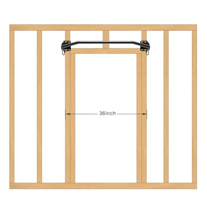 SELEWARE Heavy Duty Welded Pull Up Bar Wall/Joist/Ceiling Mount Chin Up Bar | Multifunctional Pull-up Bars w/Resistance Band Hooks for Home Gym Strength Training, Sturdy Steel Construction Support 500 lb - color: B: Black 36" Wall Mount Pull Up Bar