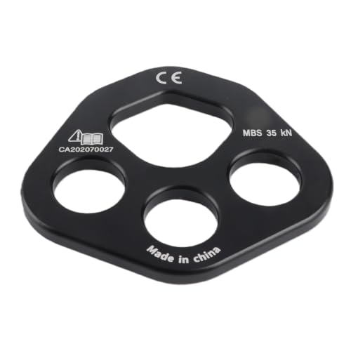 aqxreight Rope 3 Holes Force Rigging Plate Divider Finger Force Clim EquipmentBlack Each and of The Rigging Plate Minimize Wear and 3 Holes Rigging PlateRigging Plate Divider Plate3 - color: Black