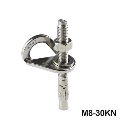 Rock Piton Climb Anchor Point Nut Bolt Hanger Plate Expansion Nail 304 Stainless Steel Caving Climbing Rigging M8 M10 M12(30KN-M8) - color: 30KN-M8