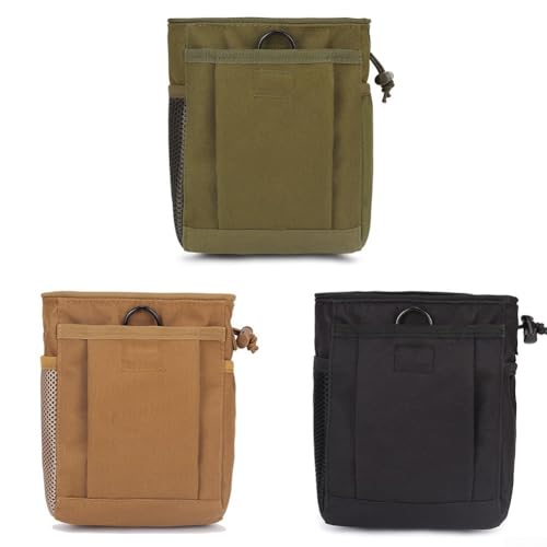 Climbing Chalk Bag, 600D Nylon Tool Belt Pouch with Drawstring, Multi-Pocket Storage for Climbing Hunting Camping Outdoor Gear Yellow Green Black(Green) - color: Green