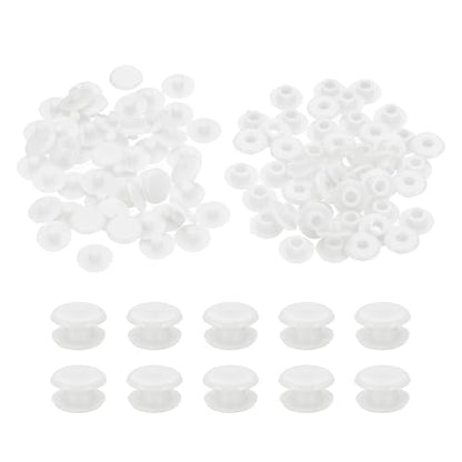 PATIKIL M5x3mm Plastic Binding Post, 50 Sets Plastic Chicago Screws Binding Screw Rivet Post Press-on Buckle for Leather Scrapbook Photo Albums, White - color: White, size: M5x3mm