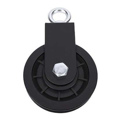 Asixxsix Pulley Wheel, 360 Degree Rotation Silent Bearings 200 Kg Load Capacity Gym Pulley, ABS Alloy Cable with Metal Bracket for Home Gym DIY System Cable Machine Tricep Bicep