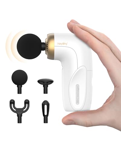 HEYCHY A1 Super Mini Massage Gun, Percussion Deep Tissues Muscle Massager, Travel Massage Gun, Compact Sports Massager, Portable Handheld Massager for Office Gifts for Him/Her, Home, Athletes(White) - color: White